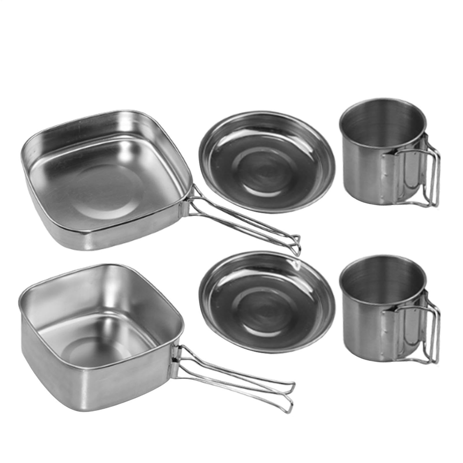 Batterie de cuisine en acier inoxydable compacte pour éviter les brûlures en camping sauvage