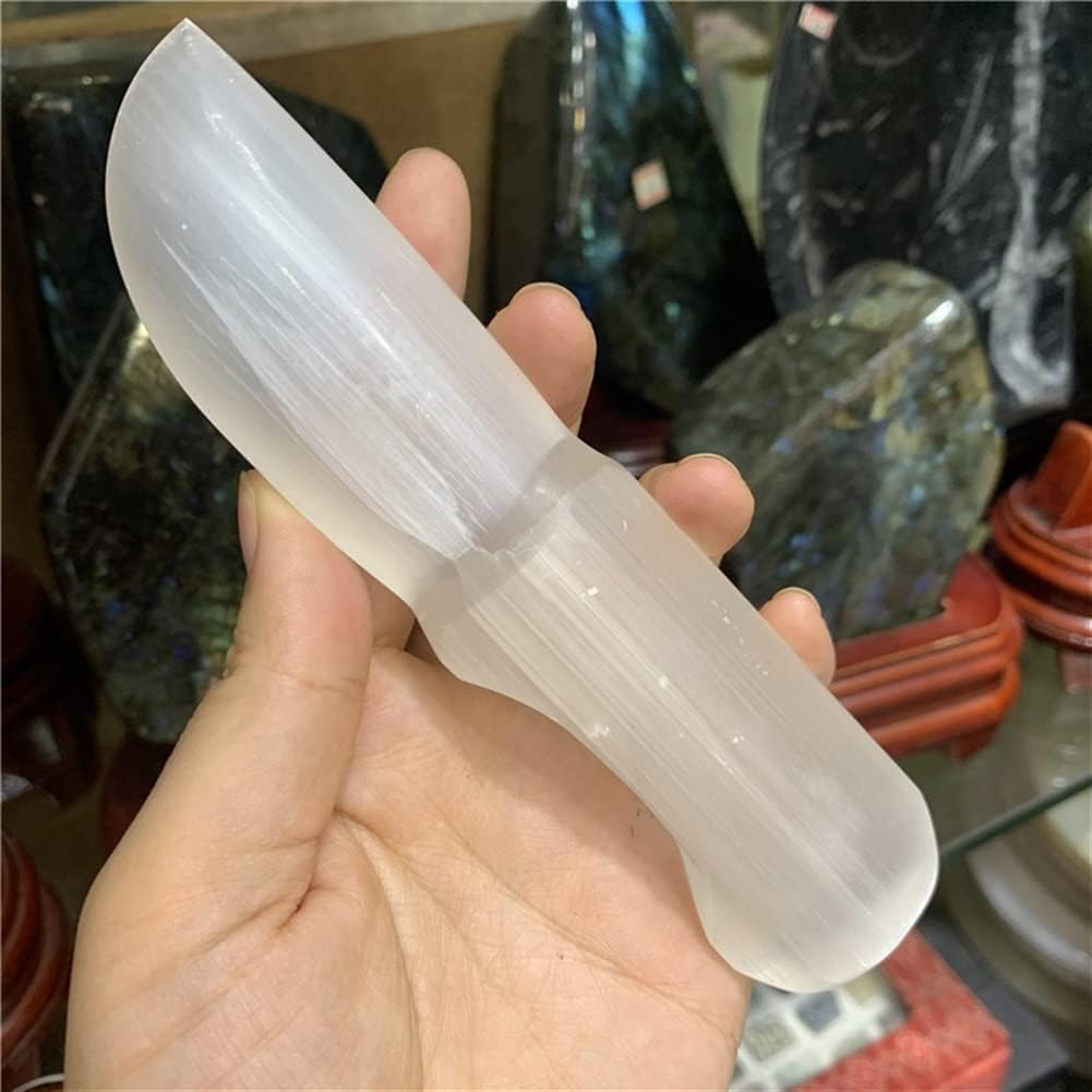 ナチュラル セレナイト 彫刻クリスタル ストーン ダガー クォーツ ミネラル ジェム ワンド チャクラ ポイント ギフト ナチュラル
