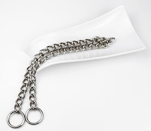 Miniatura 3 de YUANKEXIANG Collar de entrenamiento para perros con cadena de estrangulamiento, de acero inoxidable ajustable, cadena P soldada, cadena pesada