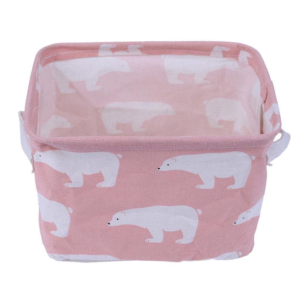 Domybest Desk Fresh Portable Storage Box Lock Organizer Case (Pink Polar Bear)