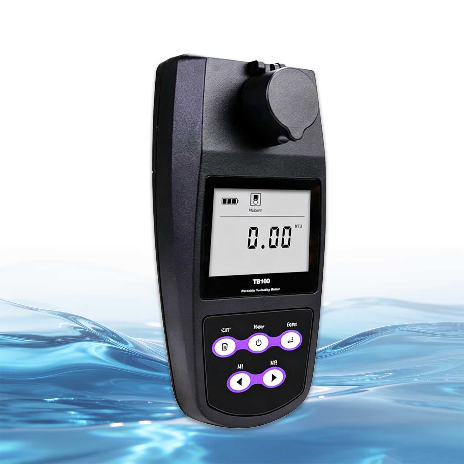 WTRYRN Portable Turbidity Gauge, Turbidity Testing Meter, Triple Power Supply, Real-Time LCD Readout, Compact Body, Top Layer Water & Beverage Test