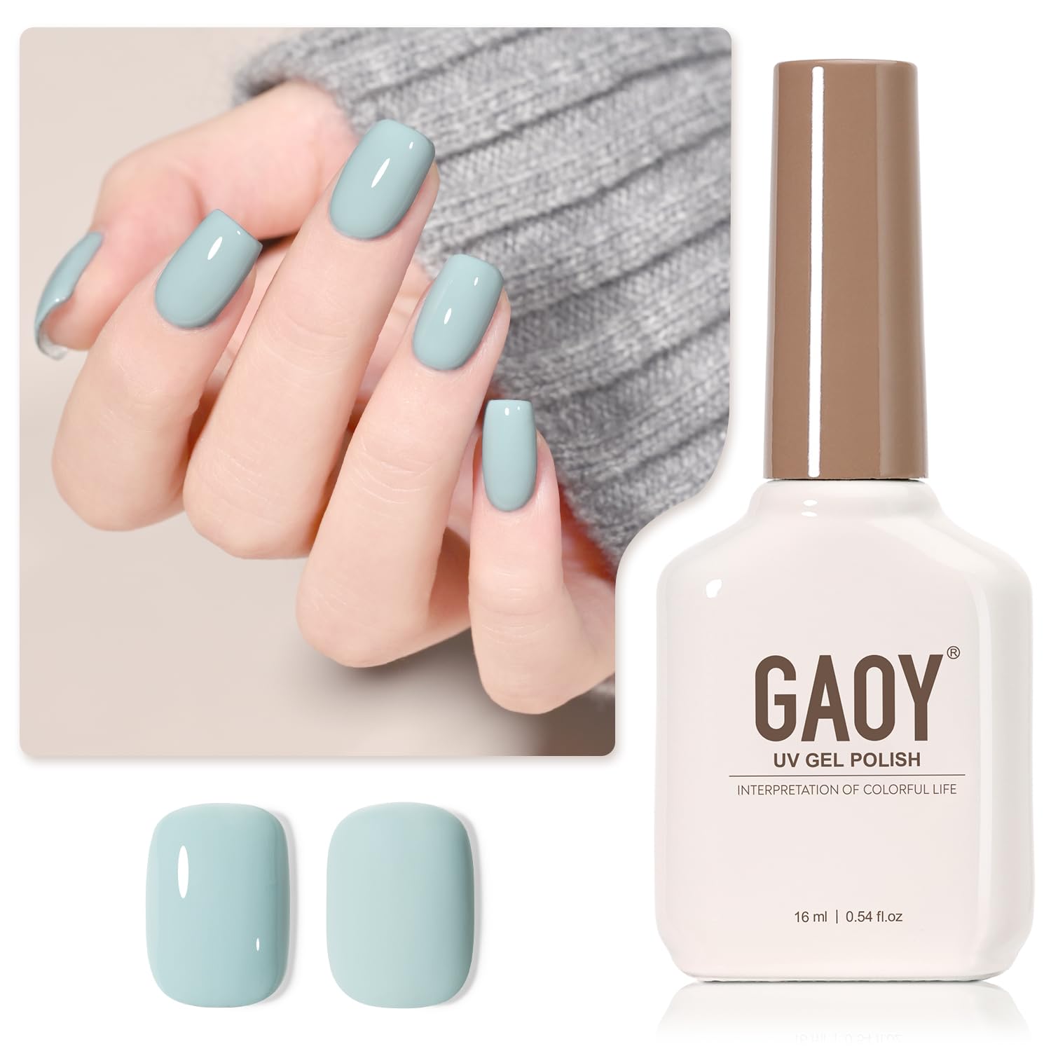 GAOY Blue Gel Nail Polish, 16ml Soak Off Gel Polish, UV Light Cure for Nail Art DIY Manicure at Home, 2001 Cadet Blue