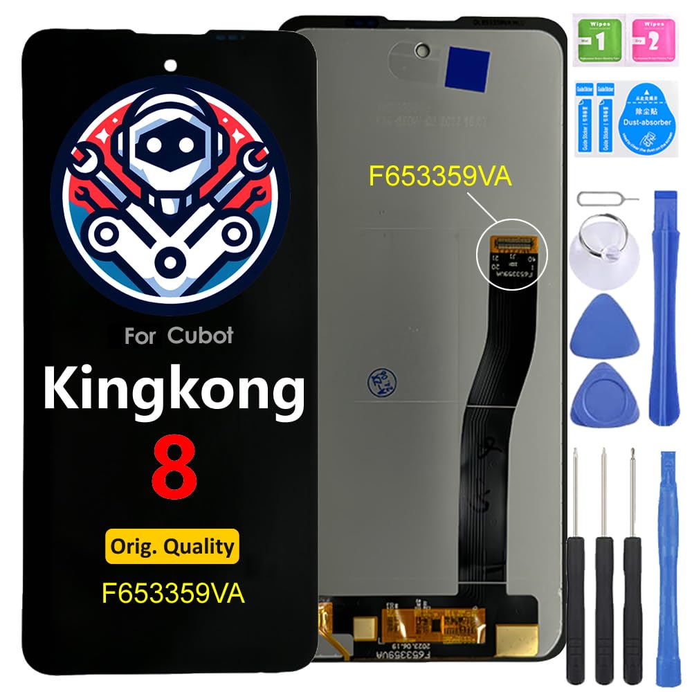 Schermo LCD Display Digitalizzatore Touch Screen Ricambio Compatibile con Cubot Kingkong 8, F653359VA Original Schermo Completo con Strumenti