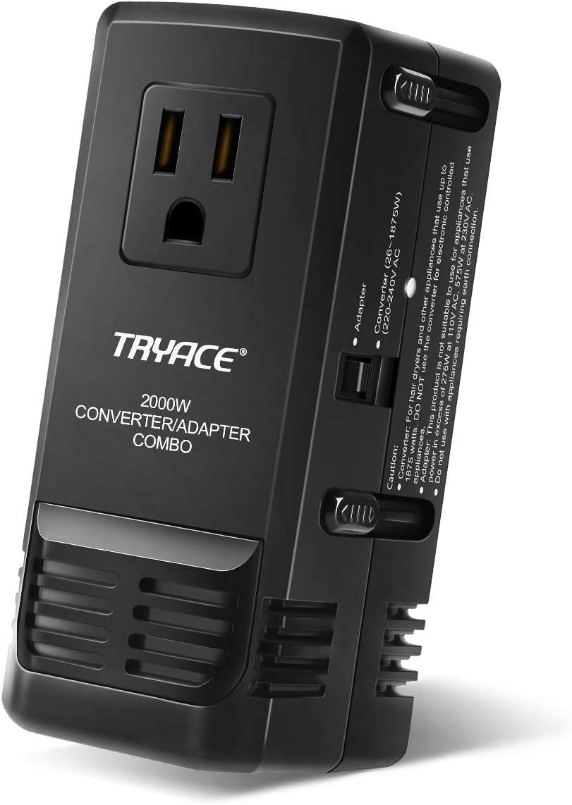 2000W Travel Voltage Converter Step Down 220V to 110V, Travel Power Voltage Converter Adapter International 8A Adaptor Converter Worldwide Wall Charge for UK/AU/US/EU Over 200 Countries