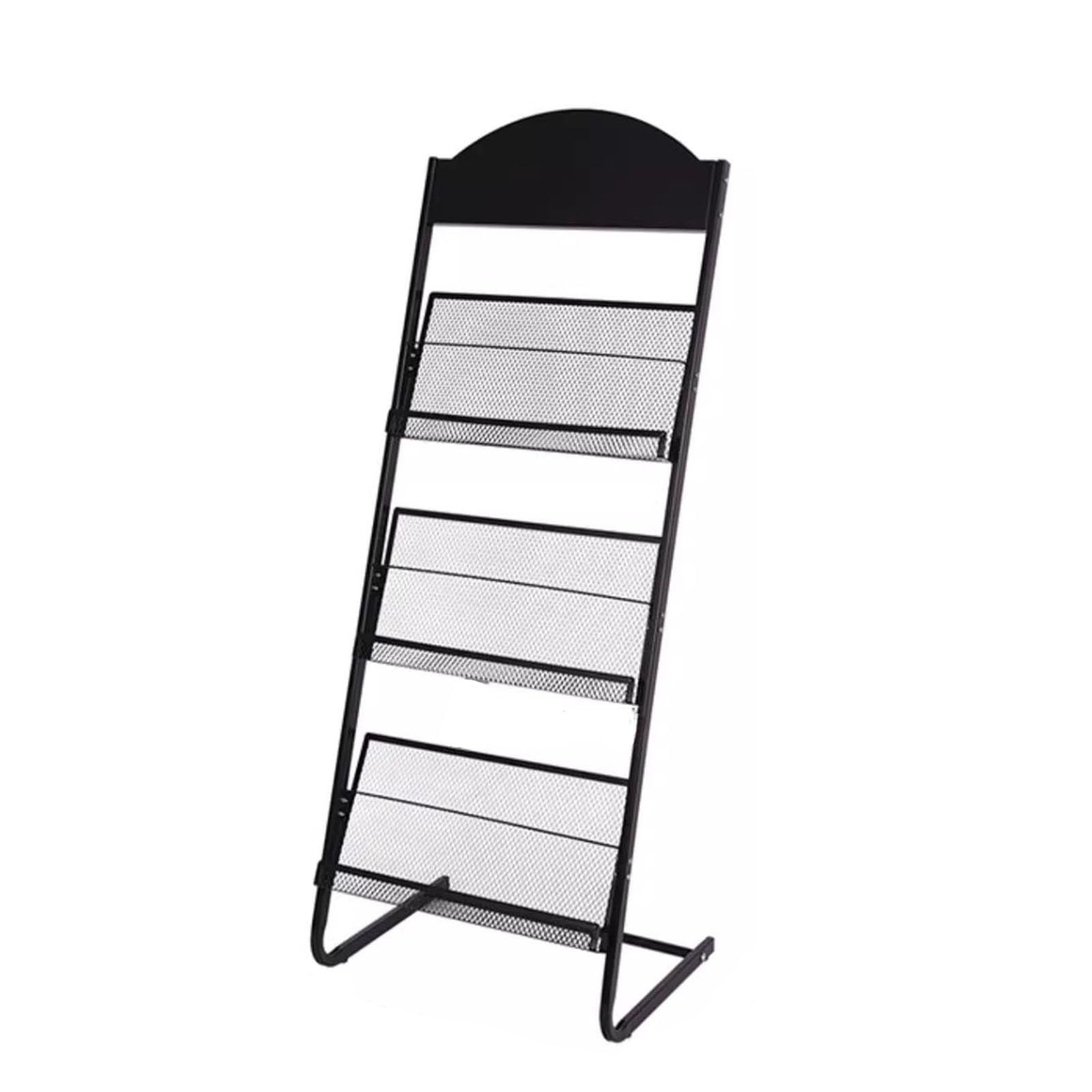 ASerZenith 3-Tier Magazine Rack Floor-Standing, Iron Detachable Brochure Newspaper Display Stand for Exhibitions Shopping Malls Offices,18.9x49.6 (Wxh 18.9x49.6)