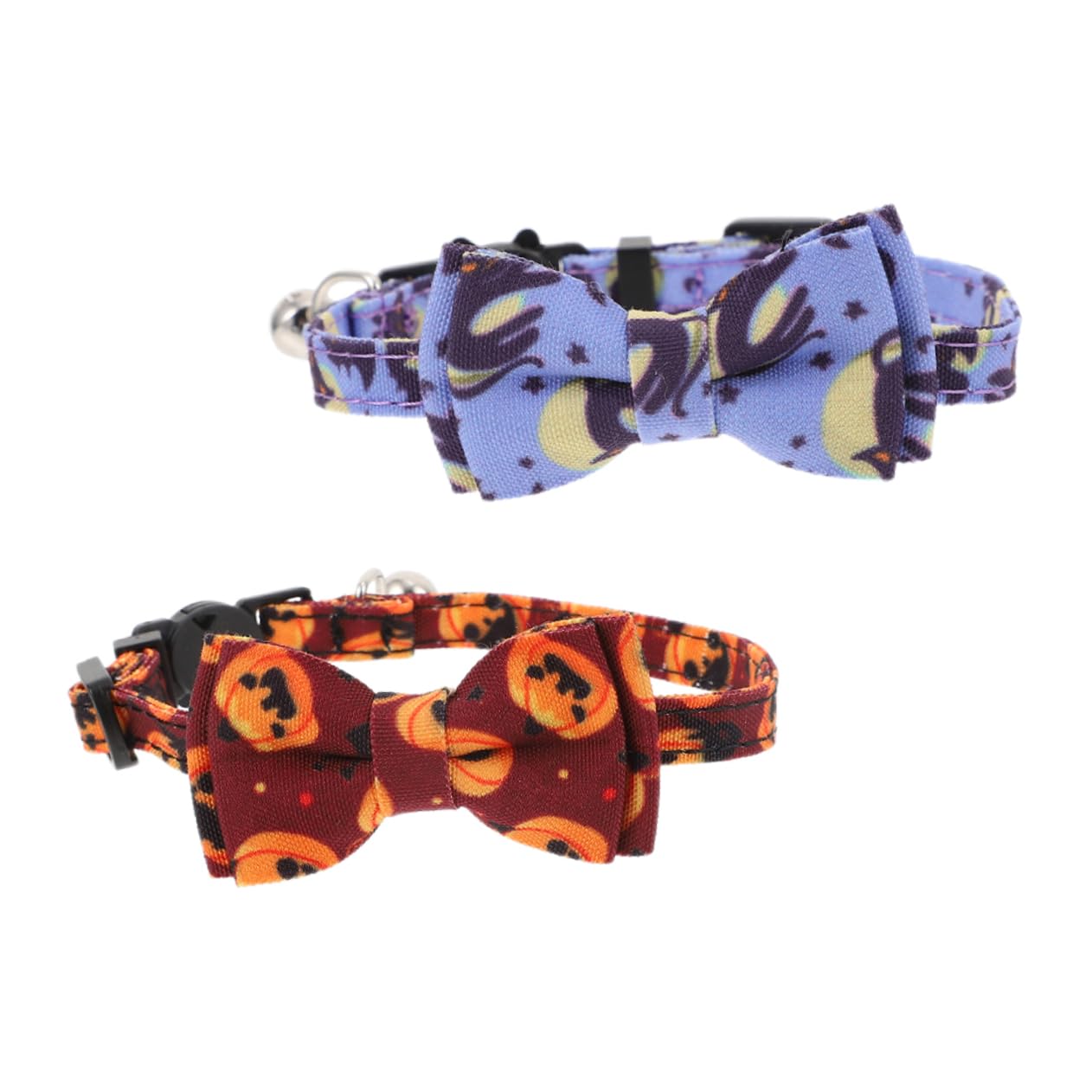 Collar de gato de Halloween con cascabel ajustable y cómodo para cachorros pack de 2 piezas