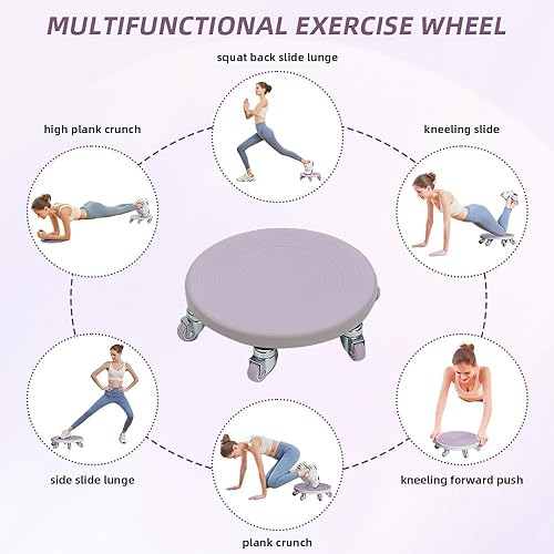 Miniatura 2 de Rueda de rodillo abdominal con rodillera, equipo de entrenamiento de abdominales para entrenamiento de fuerza abdominal y central, rodillo abdominal