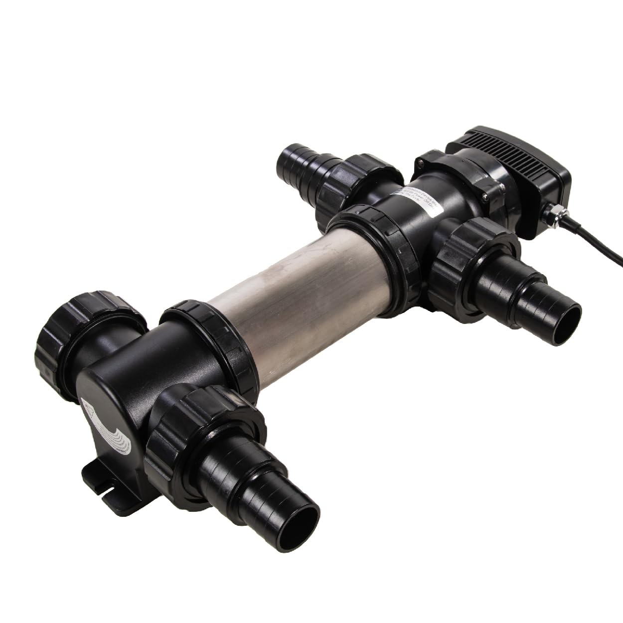 AquaForte SUV-724 RVS UV-C, PL 24W, Longitud 458 mm, Tamaño del estanque 40 m3, Flujo recomendado 5 m3⁄h, Presión presión 1,0 bar, Incluye 4 boquillas para manguera de 38/50 mm
