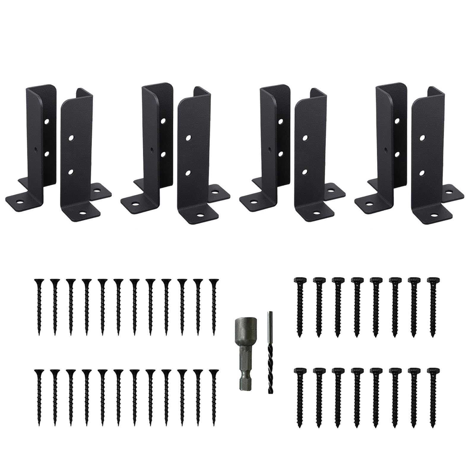 QUILSTM User-Friendly Fence Bracket Adjustable Deck Post Anchor Base Brackets Metal Ensures Quick and Simple Setup Post Brackets Support Base Deck Railing