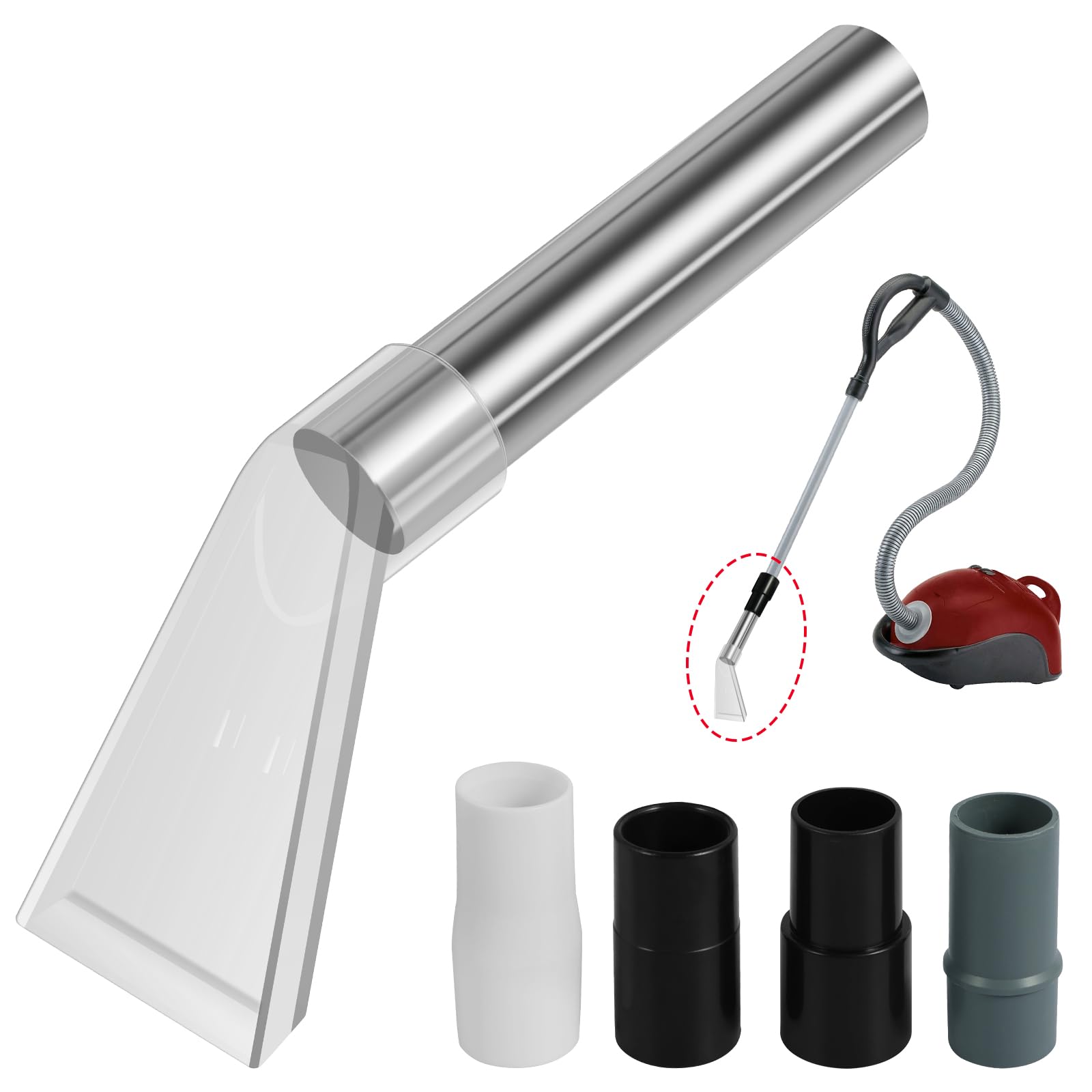 Vacuum Extractor Nozzle Head Carpet Vacuum Extractor Attachment Vacuum Cleaner Transparent Nozzle Reusable Upholstery Cleaner Nozzle Tool Wet and Dry Vacuum Cleaner Extractor Connector Head (9x12cm)