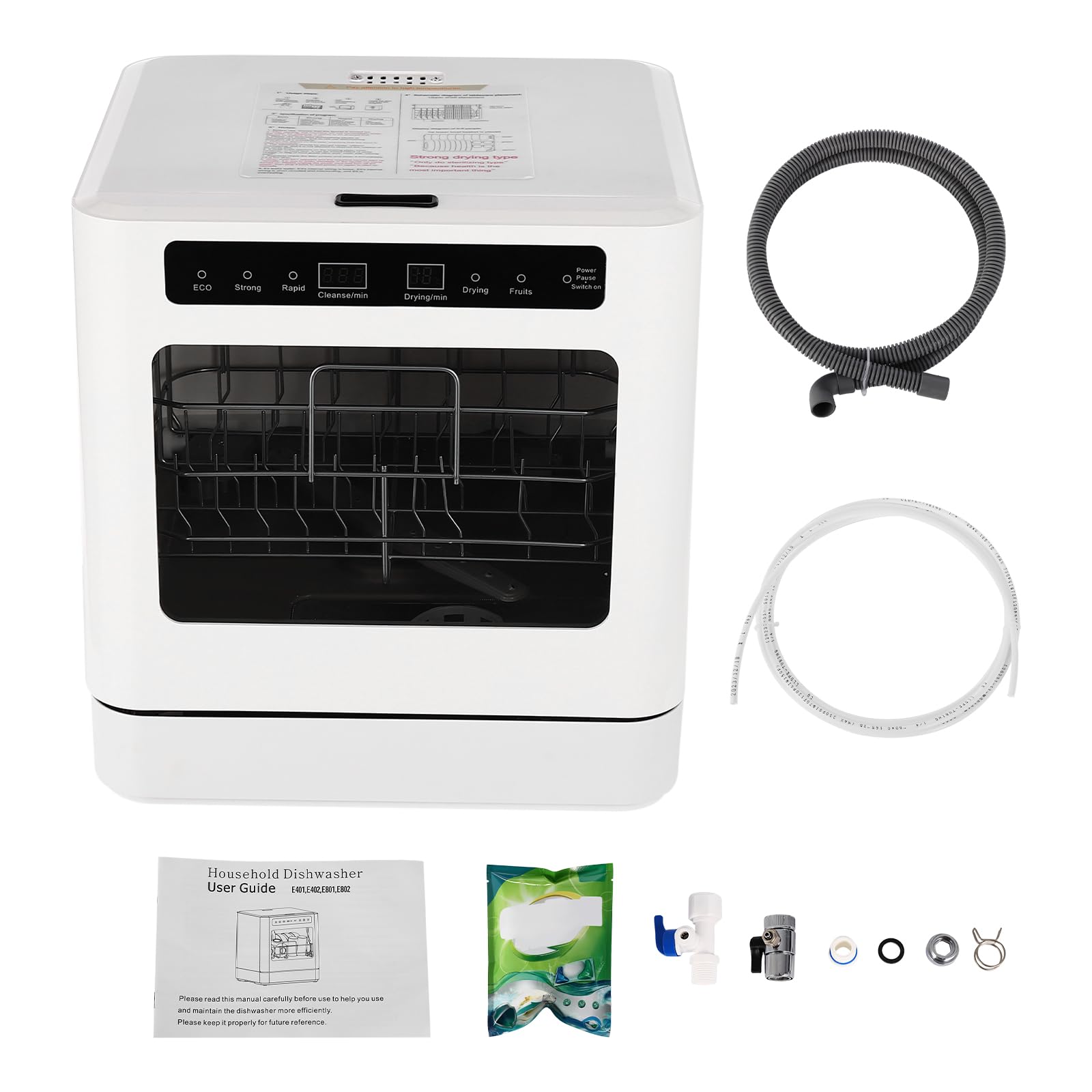 Lavastoviglie piccola lavastoviglie da tavolo autoportante Camping Mini lavastoviglie con/senza collegamento acqua, 4 programmi Lavastoviglie portatile per appartamenti, dormitori e camper