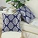 CaliTime Pack of 2 Soft Jacquard Throw Pillow Covers Cases for Couch Sofa Home Decoration Vintage Diamond Shape Damask Floral 18 X 18 Inches Navy Blue