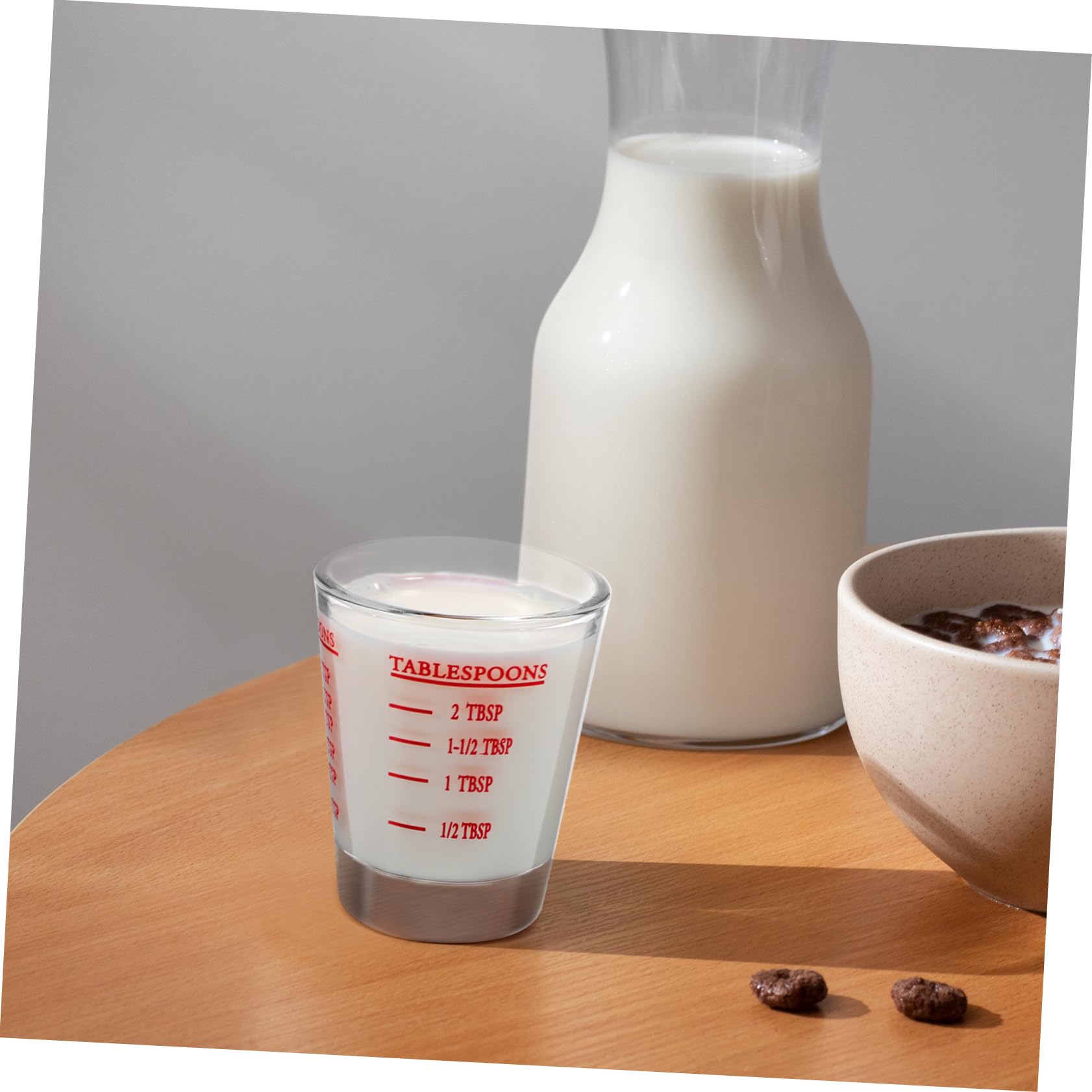 SOLUSTRE 8 Pcs Tasses à Mesurer en Verre Transparent 30ml Repères Clairs et Bases Épaissies Cuisine et Pâtisserie