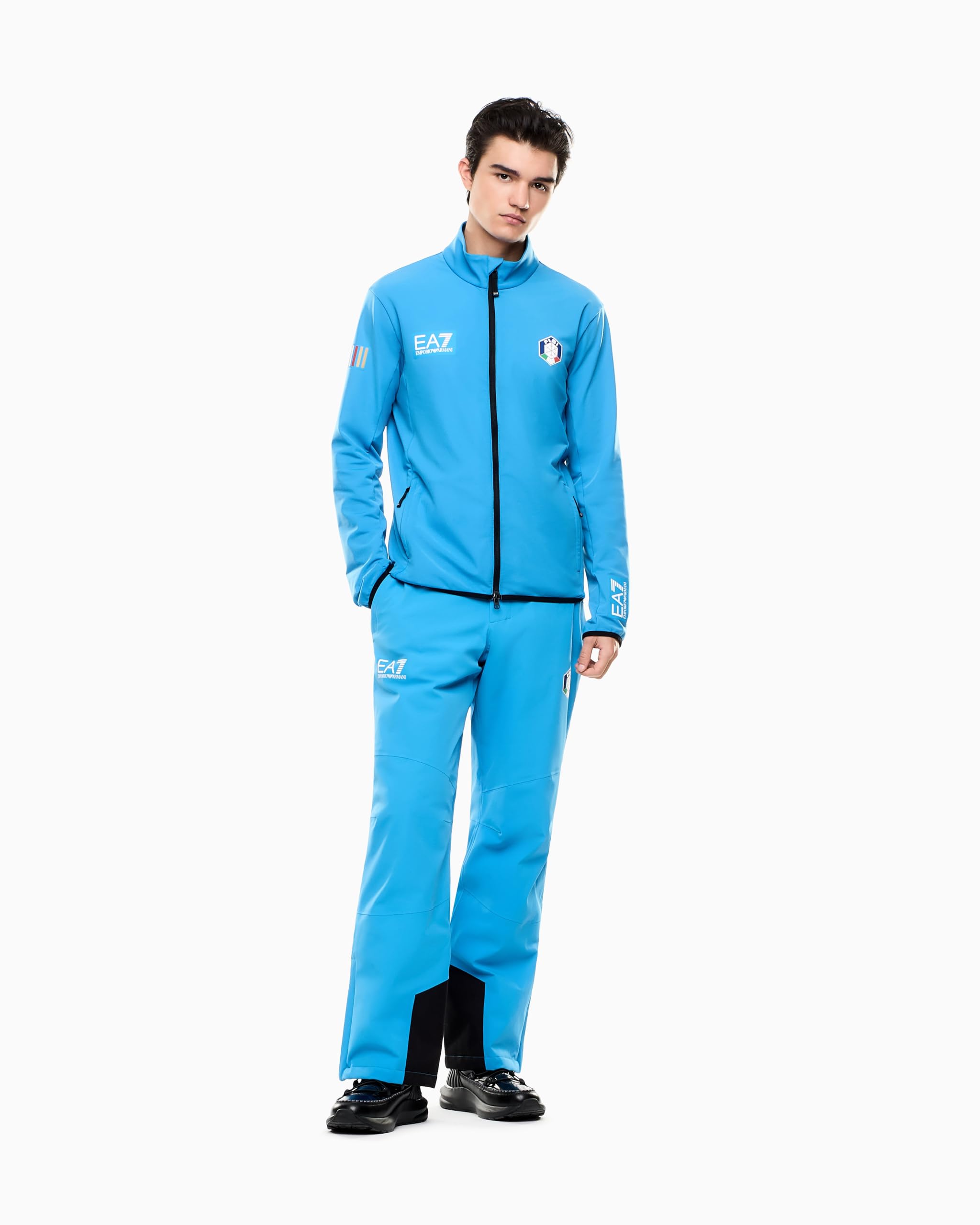Emporio Armani EA7 Męska bluza z zamkiem błyskawicznym z kolekcji Fisi z tkaniny Powerstretch 7M001206