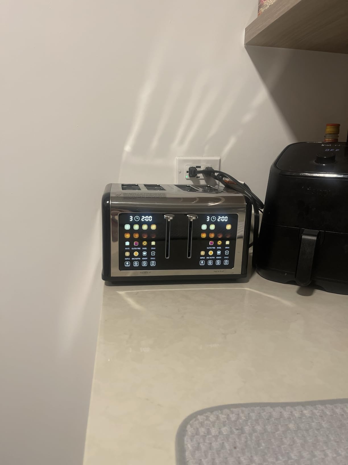 4 Slice Toaster Touch Screen, Stainless Steel Toasters Digital Timer ...