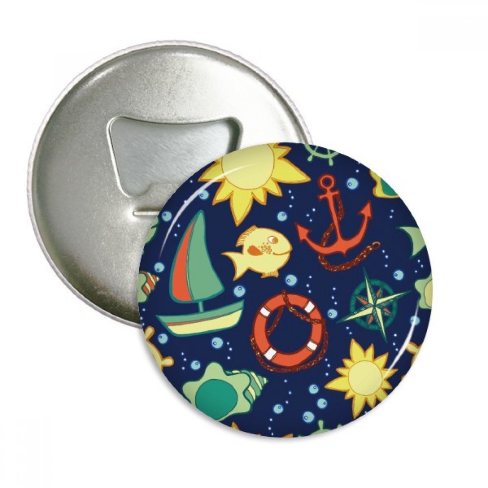 Aimants de poche rond poisson bouteille bateau lot de 3 magnets frigo décoratifs argentés