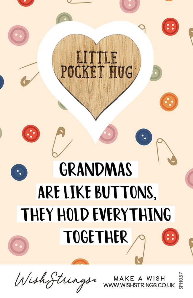 Grandmas are Like Buttons Little Pocket Hug Wish Token Keepsake Gift Idea SPH057
