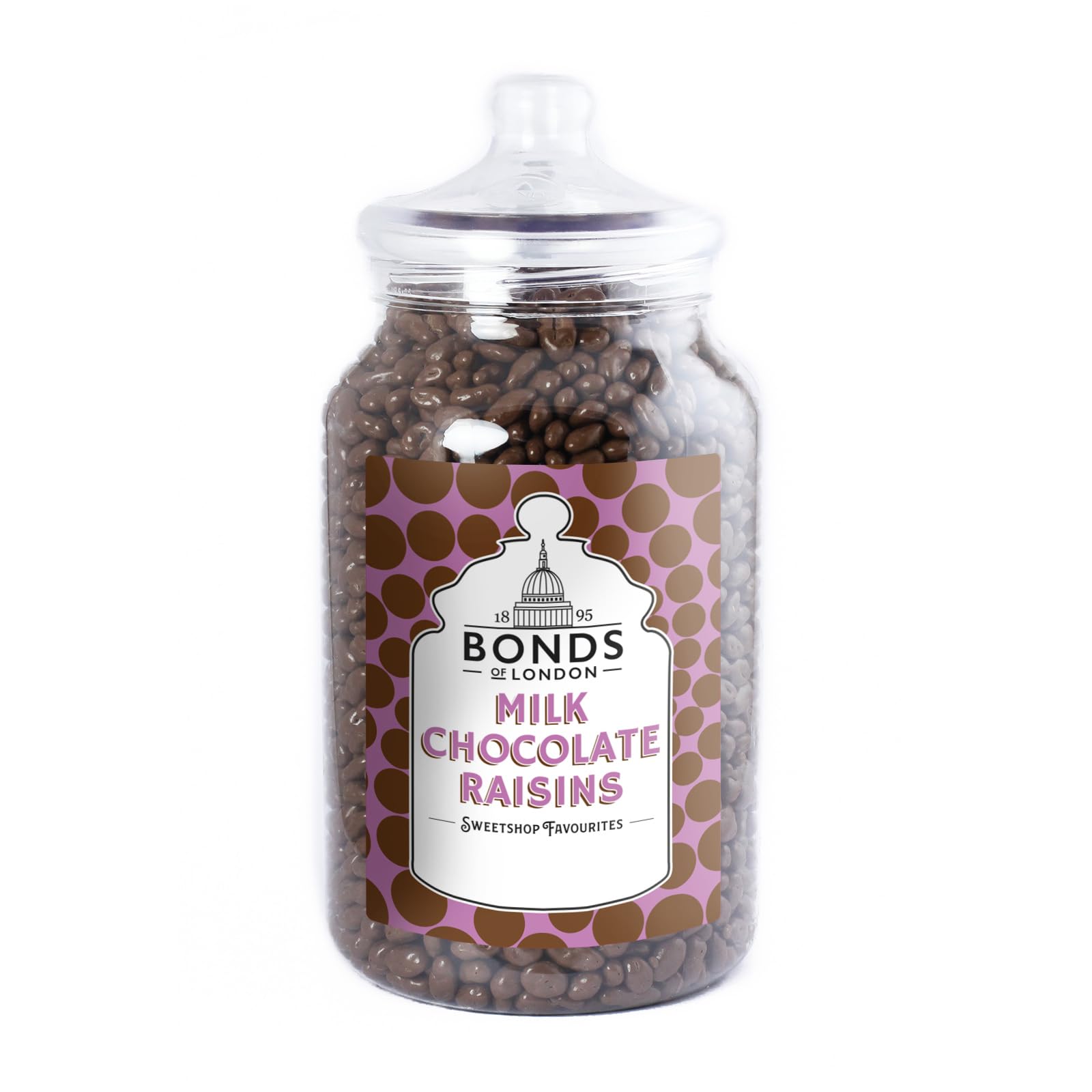 Bonds of London Milk Chocolate Raisins Jar, Vegetarian, Retro Gift, 2.1 Kg (Pack of 1)