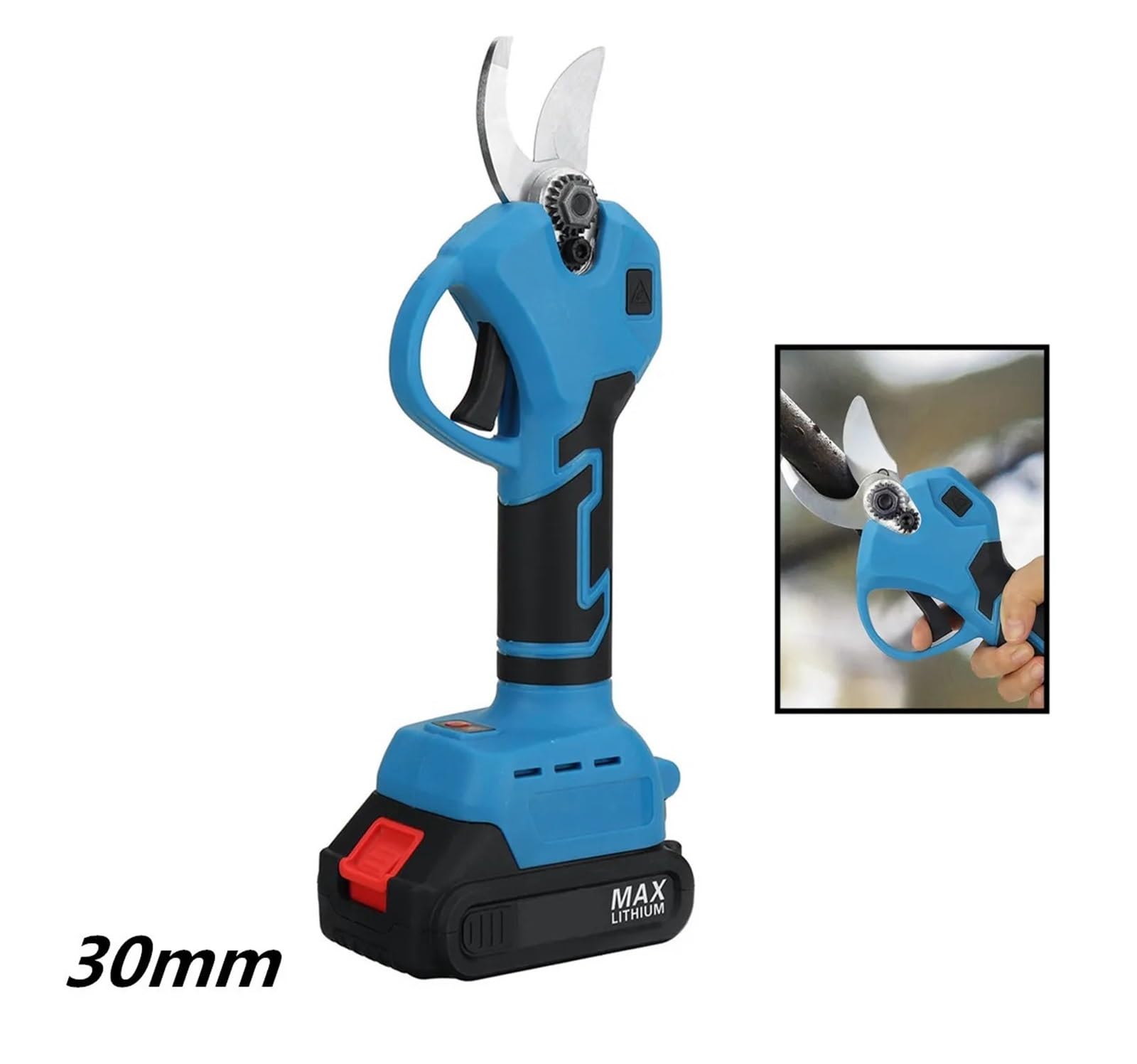 Nożyce do Przycinania, 30mm akumulatorowe nożyce elektryczne do przycinania drzewo ogród sekator Cutter gałęzie elektronarzędzia(No battery)
