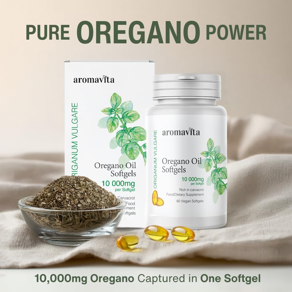 Oregano Oil Capsules -10 000 mg – Extra Strength 86–90% Natural Carvacrol – Possibly The Most Potent Oregano Capsule – Immune Support, Digestive & Candida Cleanse-60 Softgels - Image 2