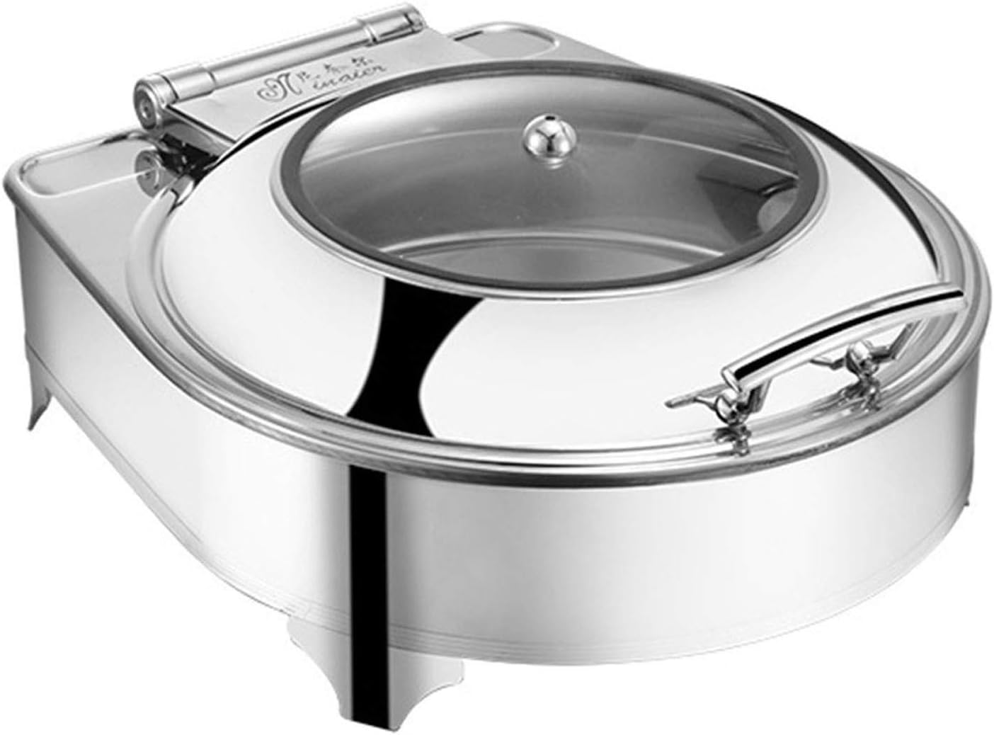 Stainless Steel Chafing Dish Buffet Set Round Chafing Stove with Food Pan Water Pan Lid Food Tray Warmer Set for Parties Buffets(Four Styles) B 6L (C 6L)