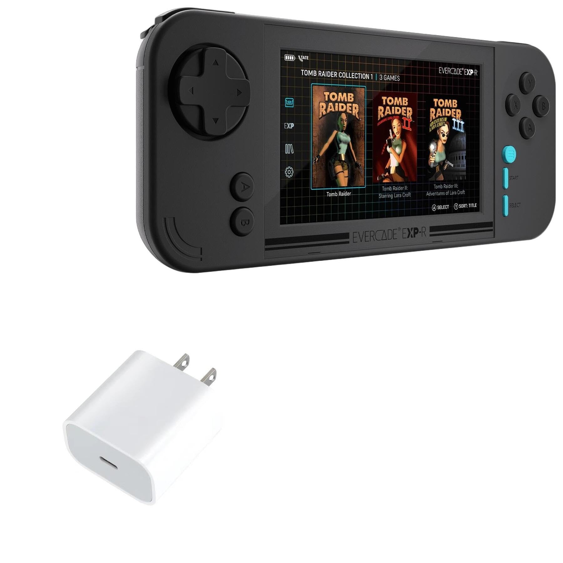 BoxWave Charger Compatible with Evercade EXP-R - PD GAN miniCube (30W), 30W Tiny PD GAN Type-C Wall Charger - Winter White