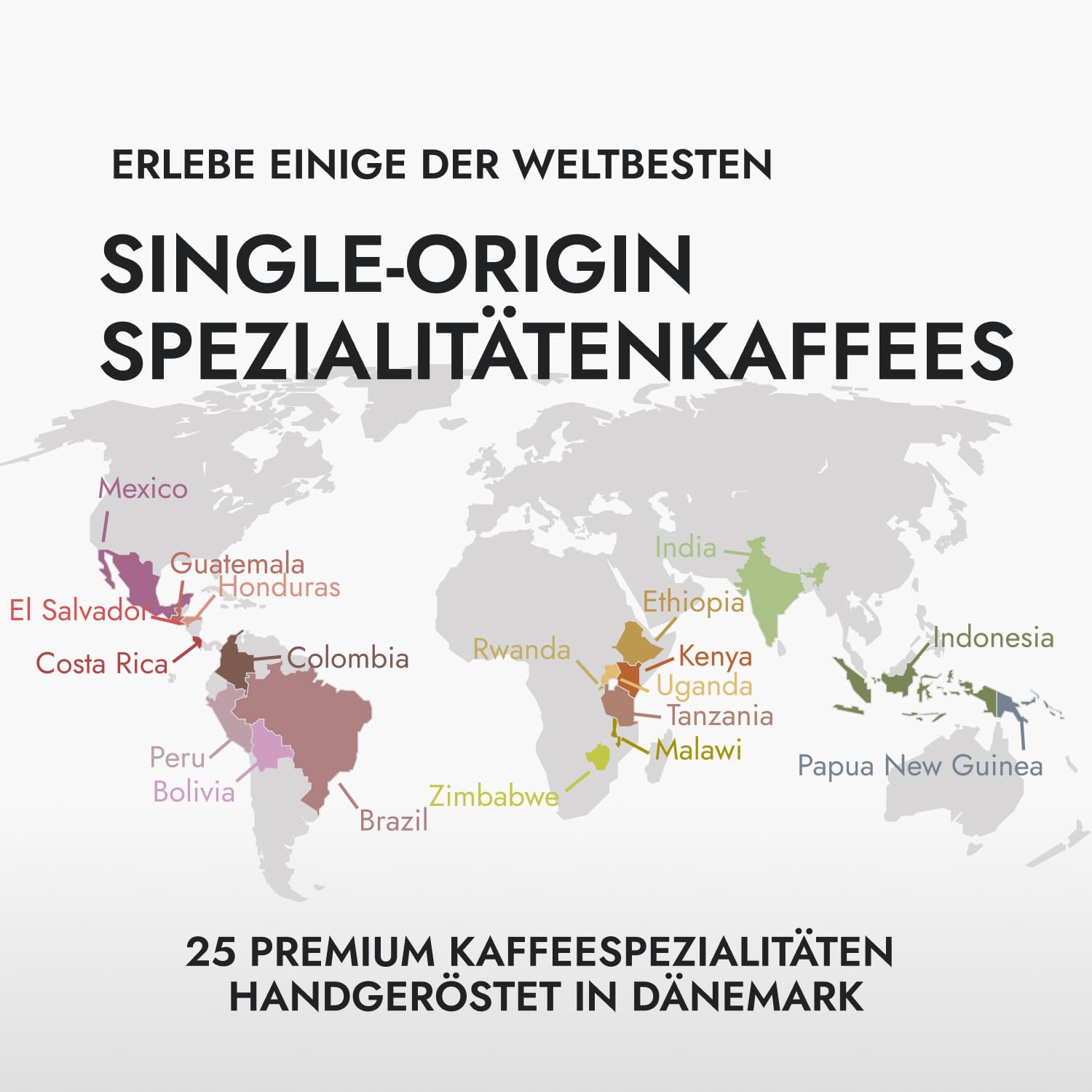 Kaffee Adventskalender 2025 mit 25 Gourmet Kaffees aus Aller Welt - Weihnachtskalender für Erwachsene