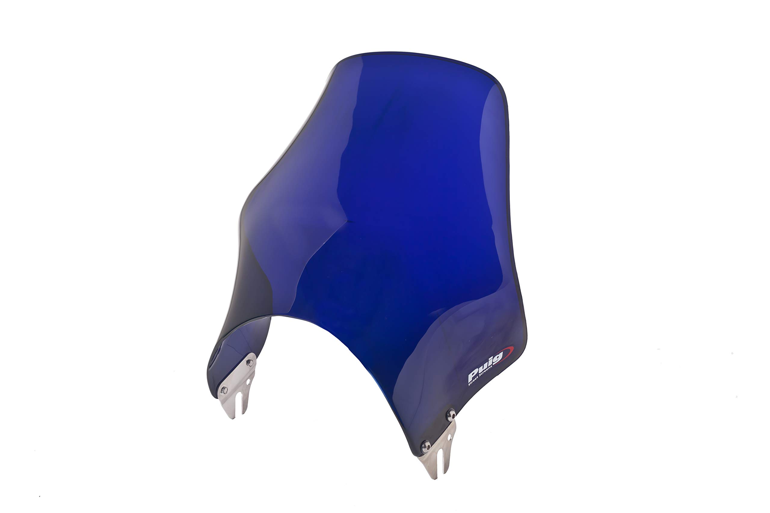 Puig 0869A Carenabrises cortos para faros redondos compacto para moto con diseño deportivo que mejora la estética y reduce ligeramente el impacto del viento en conducción, Azul