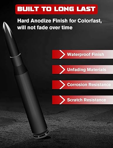 Miniatura 3 de Antena universal de repuesto para automóvil, antena corta de aluminio Billet compatible con Ford, Dodge, Chevrolet, GMC, Jeep, accesorios de