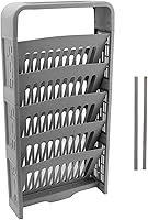 Vista 9 de Yosoo Estantería industrial movible, estante para libros de 5 niveles, gran capacidad, compacto, resistente, carrito de utilidad, almacenamiento