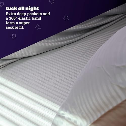 Miniatura 3 de Sheets & Giggles Juego de sábanas 100% lyocell eucalipto, para todas las estaciones, fabricado de manera responsable, naturalmente refrescante,