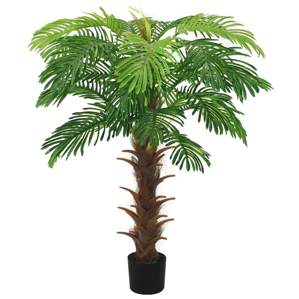 vidaXL Palmera Cycas Artificial con Macetero Plantas Falsas Decoración Floral Imitación Oficina Salón Sala de Estar Habitación 140 cm Verde