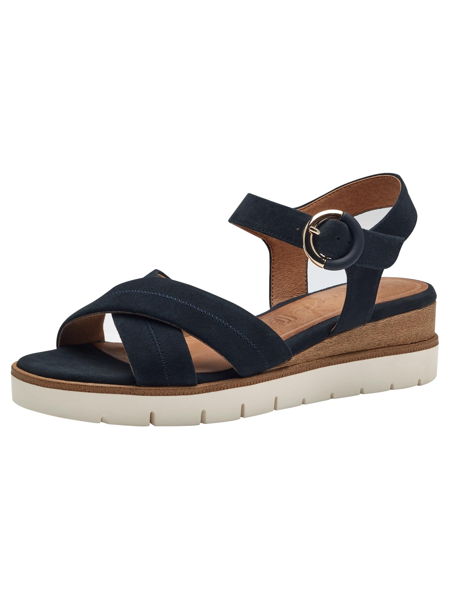 Tamaris Women’s sandal with wedge heel blue 4 UK