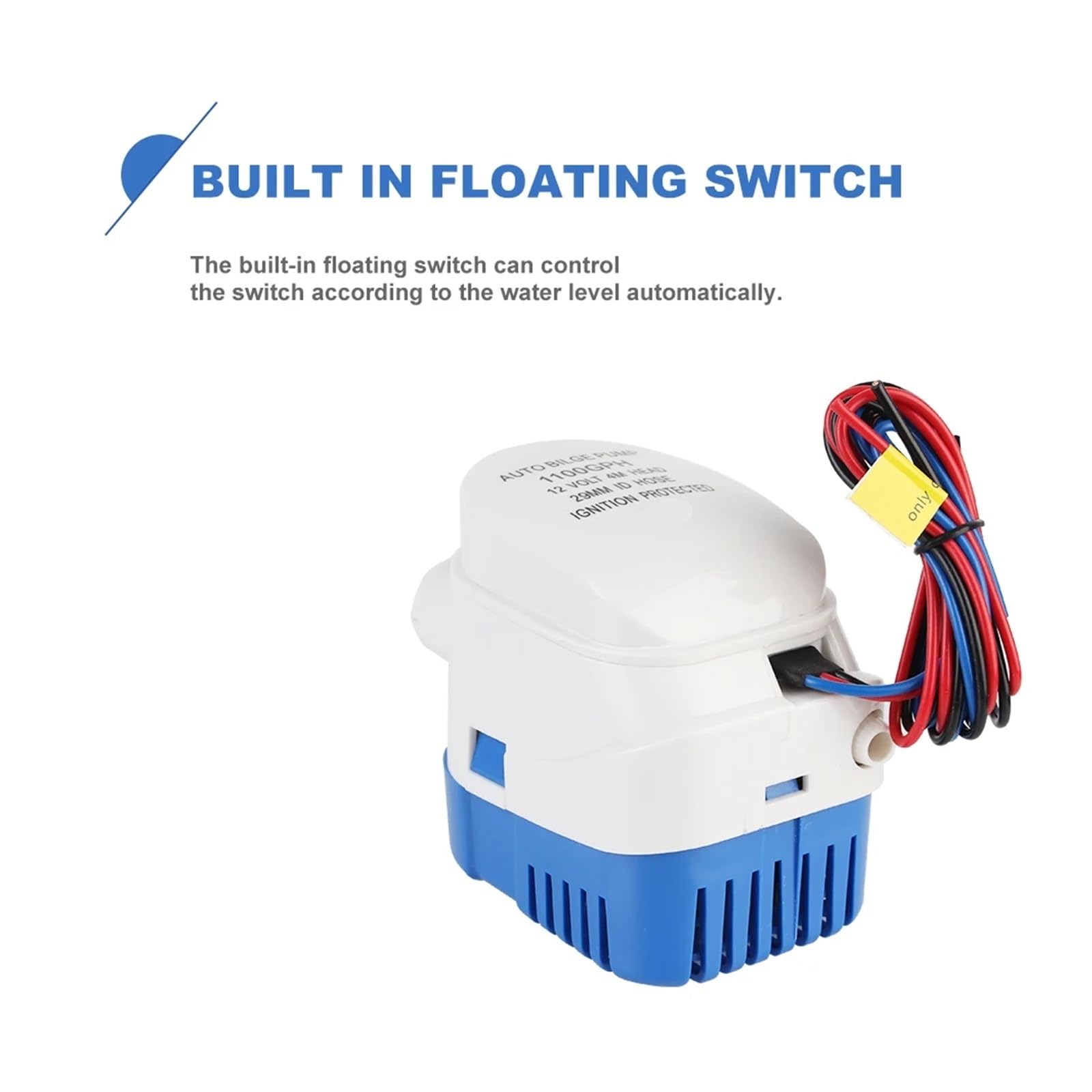 Regulowana mała pompa zanurzeniowa 1100 GPH automatyczna elektryczna morska pompa zęzowa z przełącznikiem 12 V 24 V (12 V)