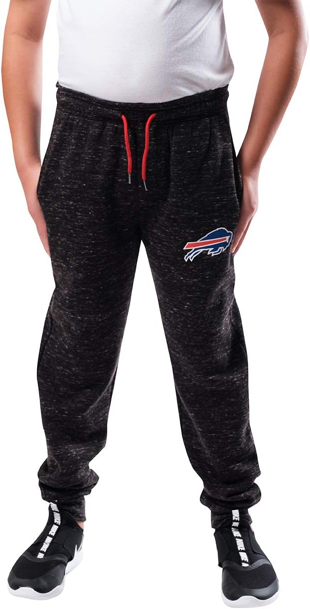 Ultra Game Boys' NFL Black Snow Fleece Jogger Sweatpants