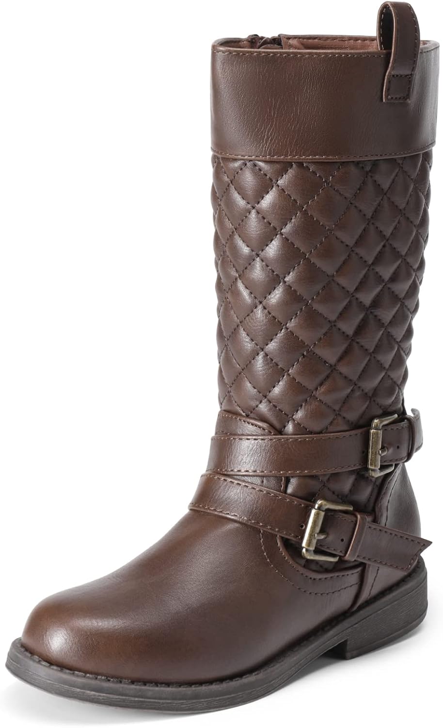 DREAM PAIRS Botas de equitación de moda hasta la rodilla para niñas