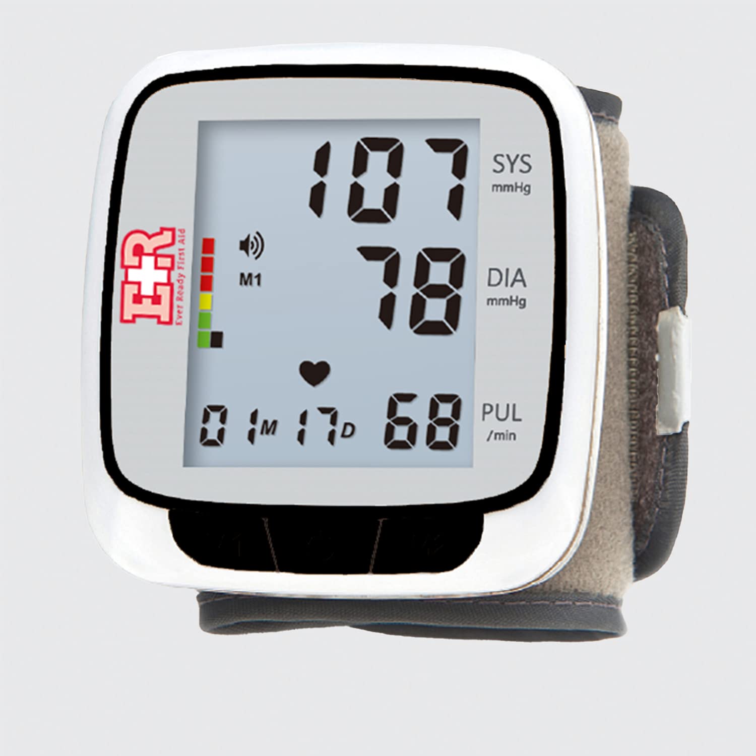 Ever Ready First Aid Fully Automatic Blood Pressure Wrist Cuff Watch Wearable Monitor for Home Use - Black- Batteries Included