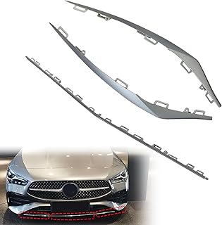 XQSMWF 3Pcs Front Bumper Cover Molding Trim Electroplated Compatible with Mercedes Benz W117 CLA180 CLA200 CLA250 2016 2017 2018 2019 1178854900 1178855000 1178855100 Left Center Right