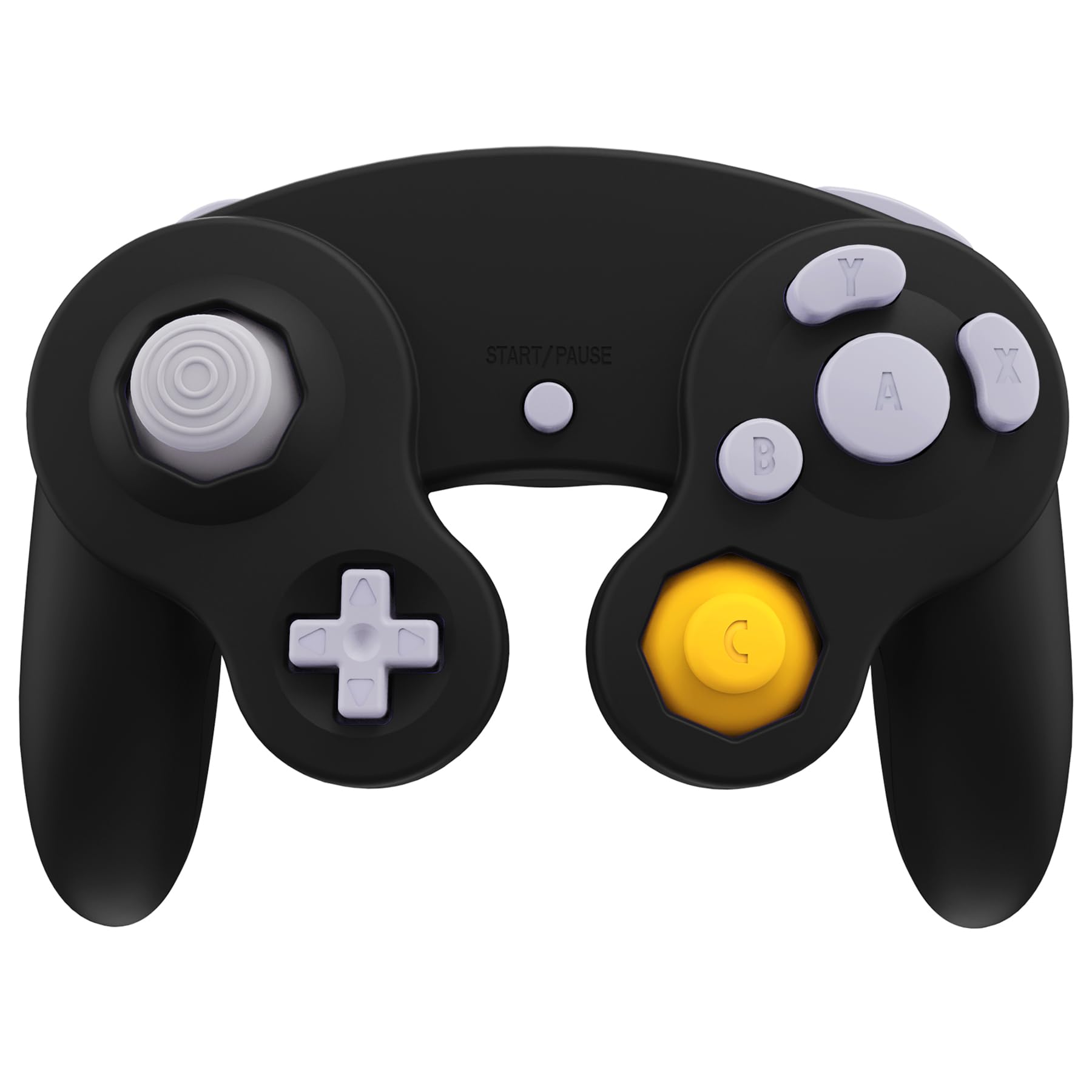 eXtremeRate Coque pour Nintendo Gamecube Manette, Coque de Remplacement avec Boutons pour Nintendo Gamecube Manette， Controller Non Incluse， Noir