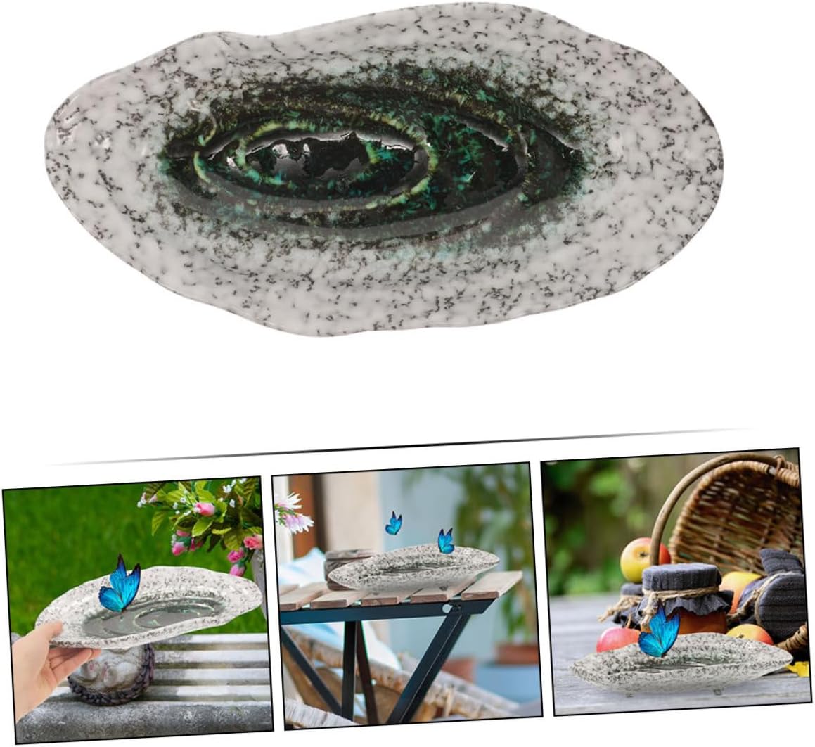 Butterfly Water Feeder Tray Decorative Outdoor Garden Decor for and Butterflies Stable Design for Courtyard and Shell Shape