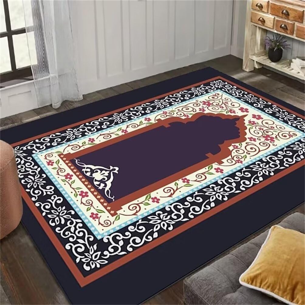 Tapis chambre fille bleu floral 160x210 cm, un décor vintage doux