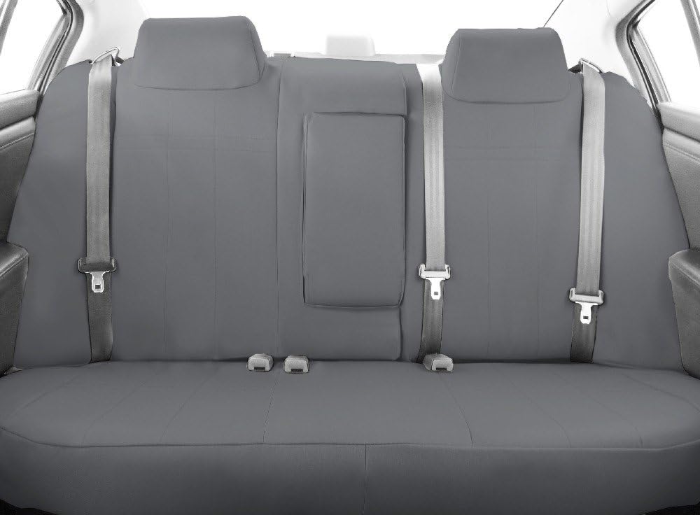 CalTrend Front Buckets Seats, DuraPlus Seat Covers for 2014-2019 Toyota Highlander Charcoal Charcoal Insert and Trim