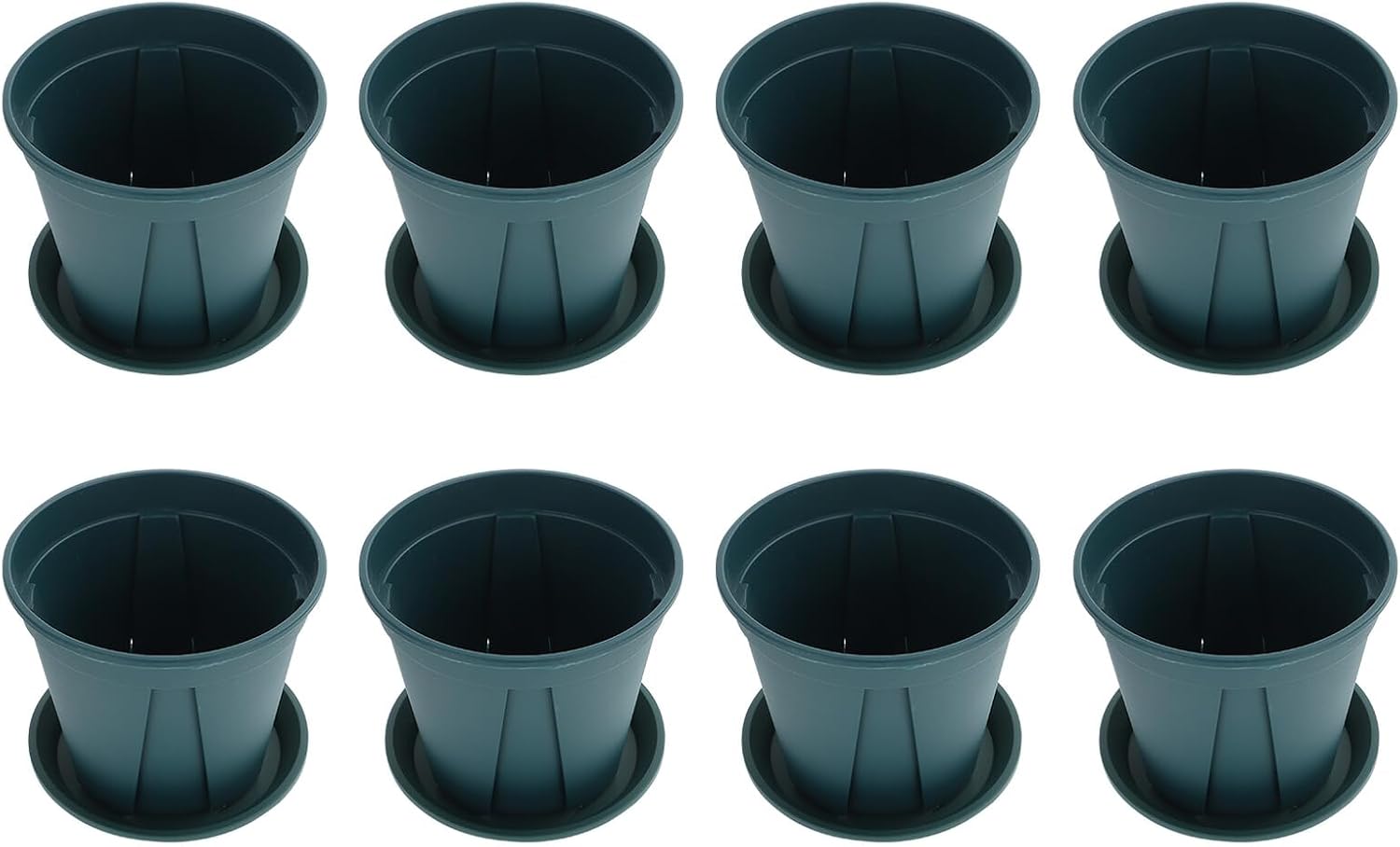 8 Sets Thickened Plant Nursery Cups with Tray, Breathable Root Control Containers for Rose and Clematis Seedlings, Small Gardening Pots for Indoor and Outdoor Use
