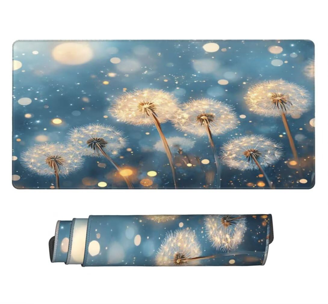 Tappetino Mouse XXL 1200x600mm Dente di Leone Grande Mouse Pad, Tappetino Scrivania con Bordi Cuciti, Grande Mousepad Gaming con Base Antiscivolo per Giocatori, Ufficio e Casa (Onirico) -MP1602