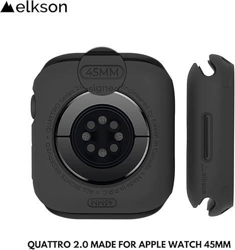 Miniatura 55 de elkson Compatible con Apple Watch 46mm Carcasa Bumper, Quattro Series Carcasa Resistente para Apple Watch y iWatch Series 11 10, Funda Protectora