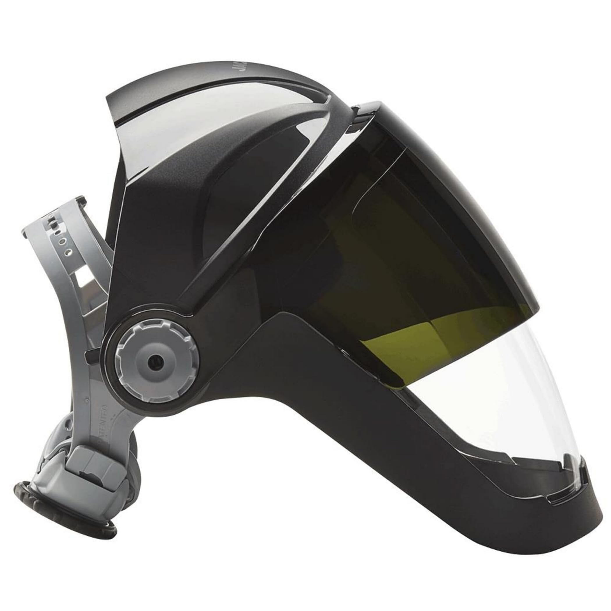 Jackson Safety 14230 Quad 500 Premium Multi-Purpose Face Shield/Face Guard; Ratcheting Headgear, Clear Tint, Anti-Fog Coating, Visor Face Protection with 5 IR Rated Flipshade