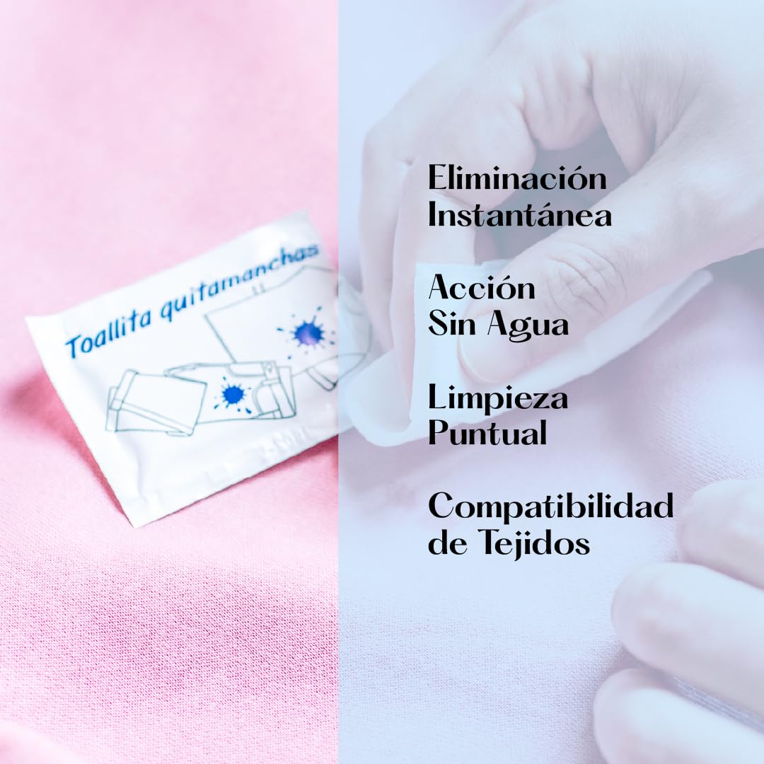 Limoncol Toallitas Quitamanchas para Ropa y Tejidos, Toallitas Individuales de Un Solo Uso, Limpieza Rápida de Manchas Recientes, Uso Portátil, 25 Unidades — view 2