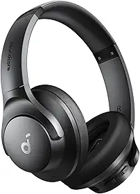 soundcore Q20i da Anker, Fone de Ouvido com Cancelamento de Ruído Ativo, Bluetooth 5.3, Headphone Gamer Sem Fio 60h Bateria, Áudio Hi-Res Graves Potentes, App Personalização, Modo Transparência, Preto