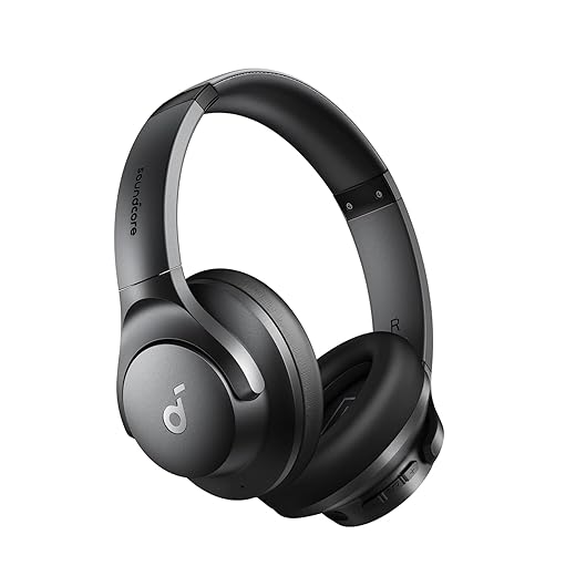 soundcore by Anker Q20i Fone de Ouvido Bluetooth, Headphone com Cancelamento de Ruído Híbrido, 40H de Reprodução com ANC, Áudio Hi-Res, Graves Potentes, Personalização no App, Modo Transparência