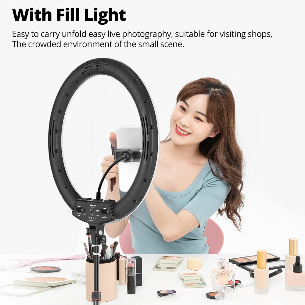 Ambitious Supporto per luce in alluminio, 220 cm, portatile, portata 2,5 kg, luce per foto e flash, con borsa